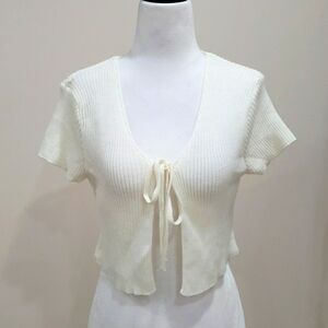 Nasty Gal cropped tie-front cardigan